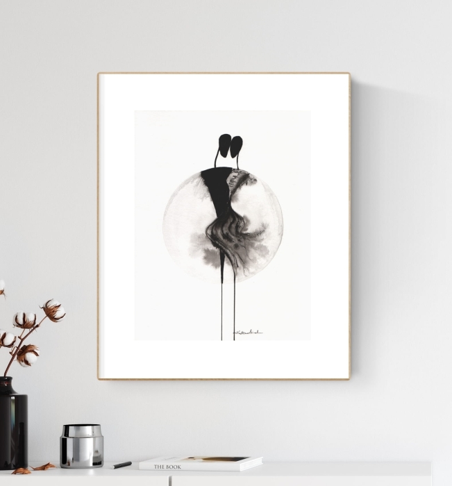grafika 30/40 ręcznie malowana, abstrakcja