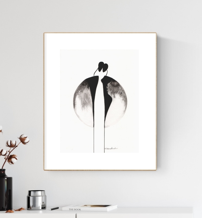 grafika 30/40 ręcznie malowana, abstrakcja