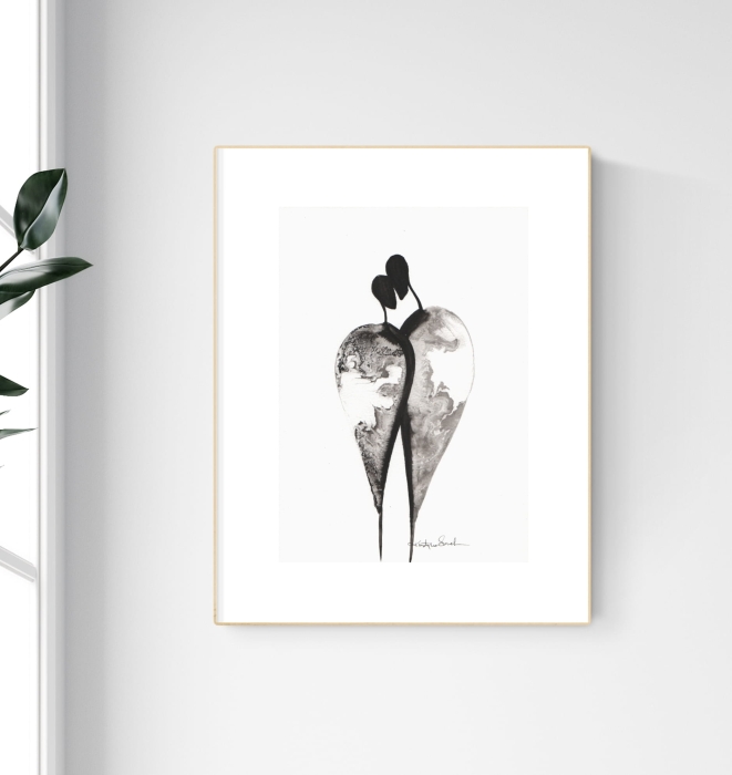 grafika 21/30 ręcznie malowana, abstrakcja