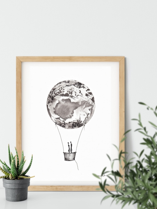 grafika 21/30 ręcznie malowana, abstrakcja