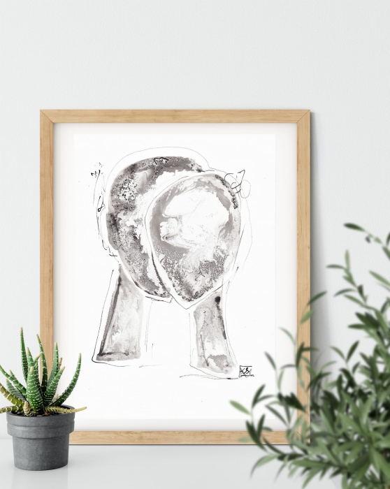 grafika 21/30 ręcznie malowana, abstrakcja
