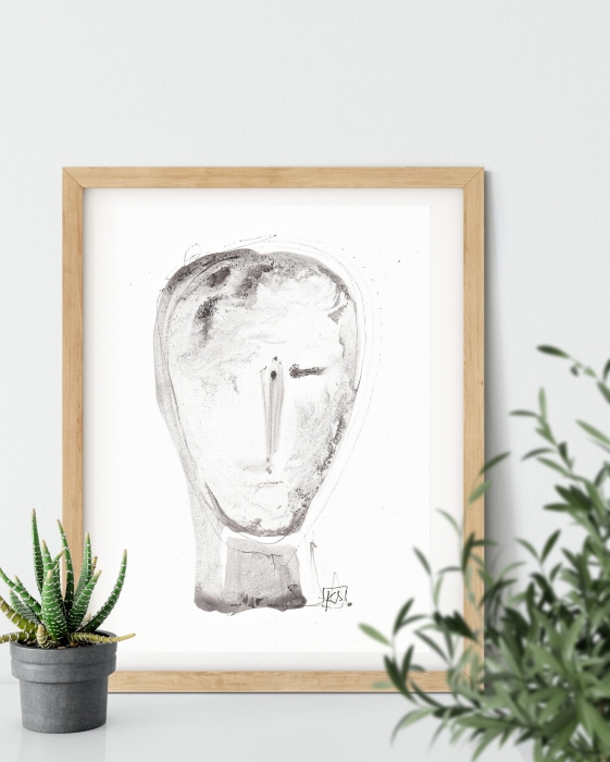 grafika 21/30 ręcznie malowana, abstrakcja