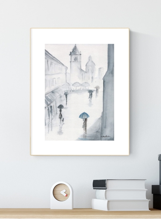 grafika 21/30 ręcznie malowana, abstrakcja