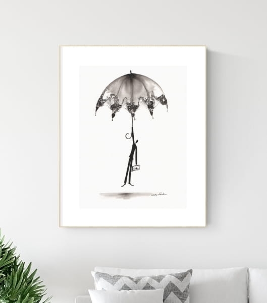 grafika 30/40 ręcznie malowana, abstrakcja