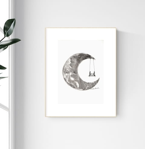 grafika 21/30 ręcznie malowana, abstrakcja