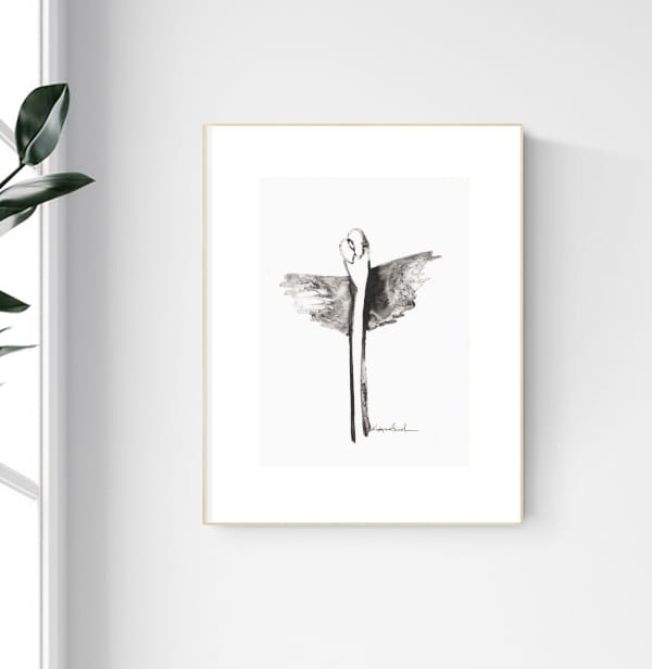 grafika 21/30 ręcznie malowana, abstrakcja