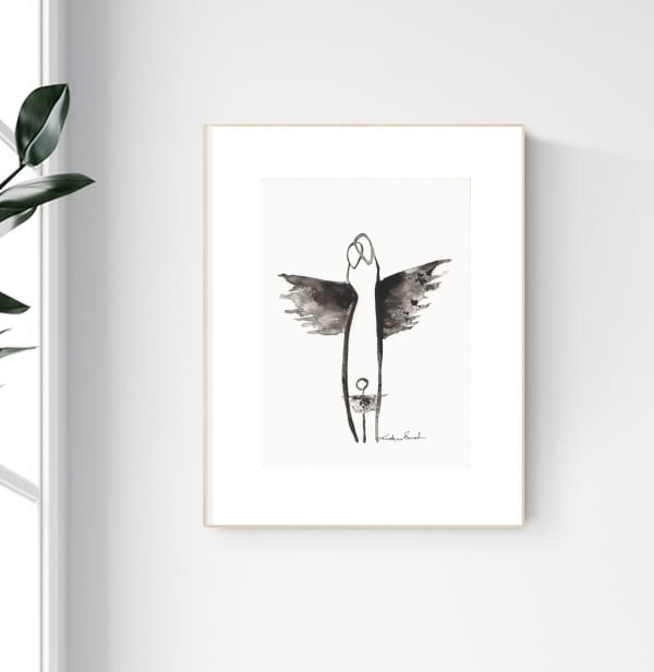 grafika 21/30 ręcznie malowana, abstrakcja