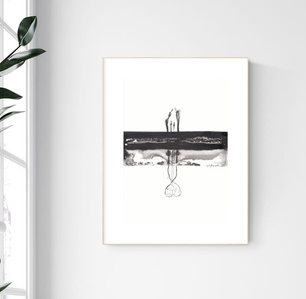 grafika 21/30 ręcznie malowana, abstrakcja