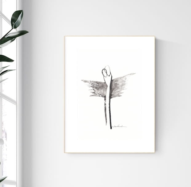 grafika 21/30 ręcznie malowana, abstrakcja