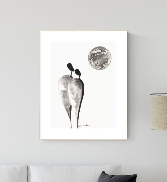 grafika 30/40 ręcznie malowana, abstrakcja