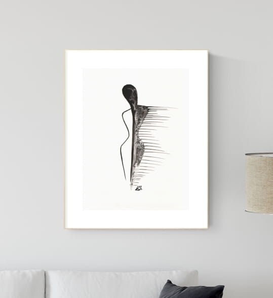 grafika 30/40 ręcznie malowana, abstrakcja