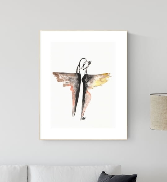 grafika 30/40 ręcznie malowana, abstrakcja