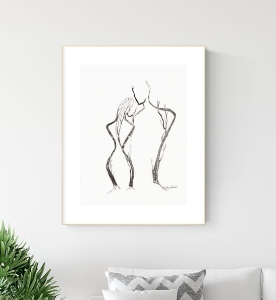 grafika 30/40 ręcznie malowana, abstrakcja