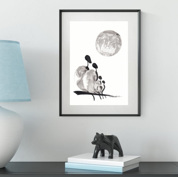grafika 21/30 ręcznie malowana, abstrakcja