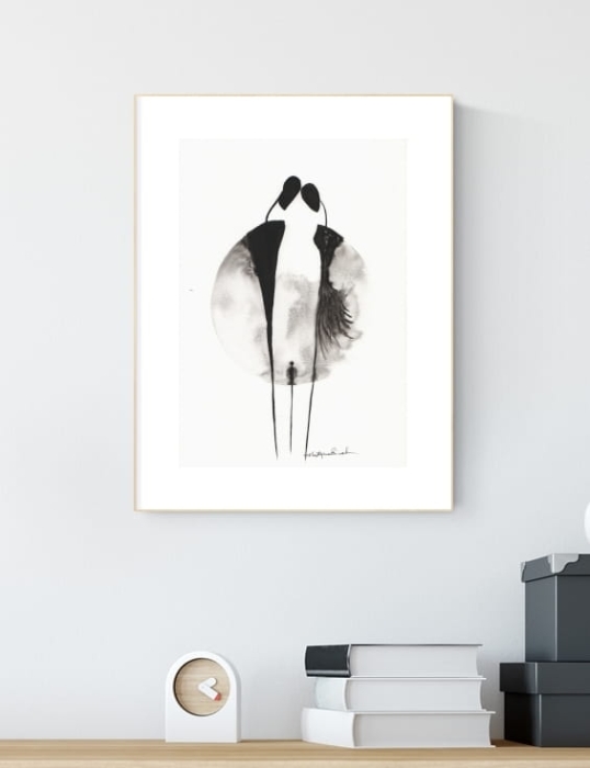 grafika 21/30 ręcznie malowana, abstrakcja