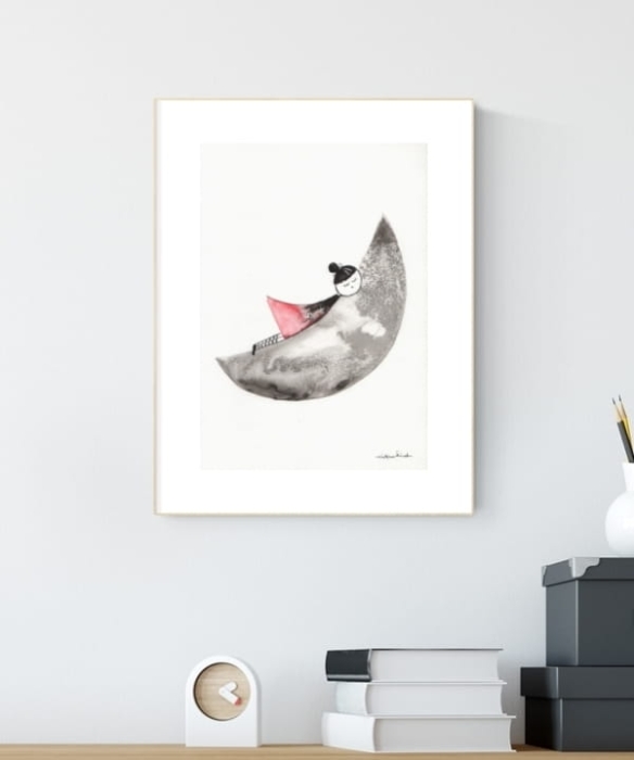 grafika 21/30 ręcznie malowana, abstrakcja
