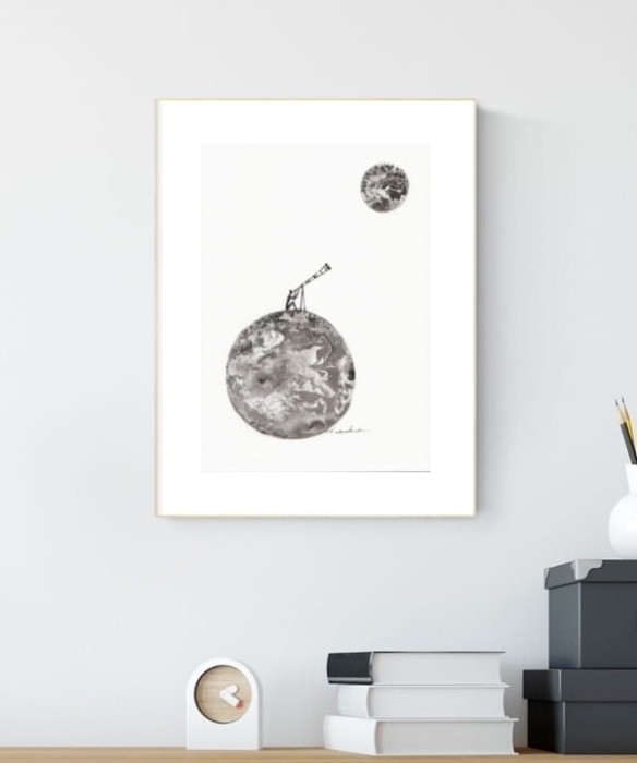 grafika 21/30 ręcznie malowana, abstrakcja