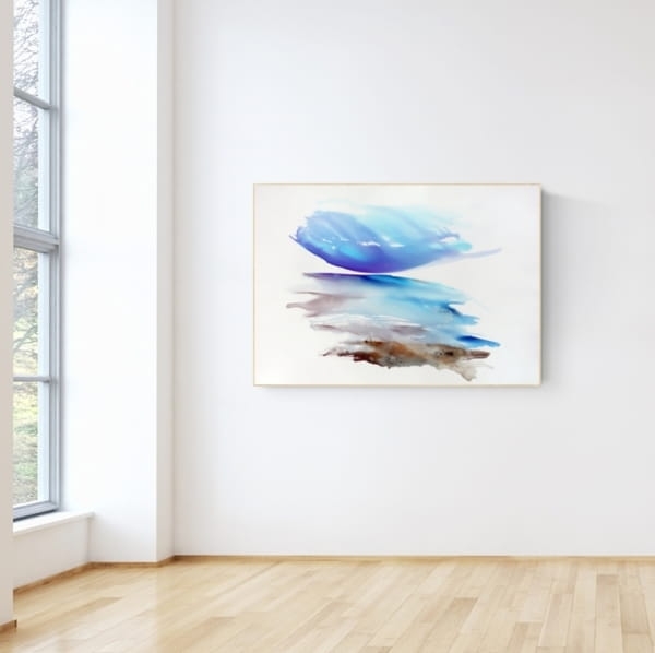 Duża abstrakcja 100x70, akwarela Point of Balance