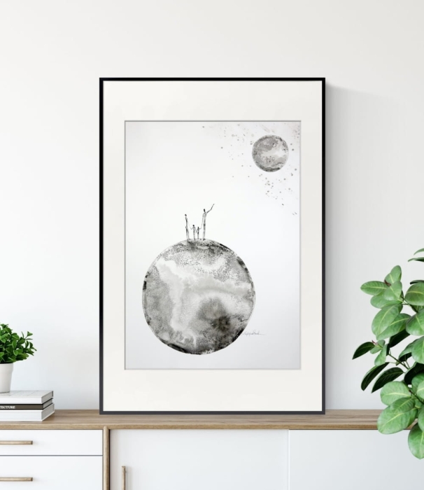 grafika 50X70 cm wykonana ręcznie, abstrakcja