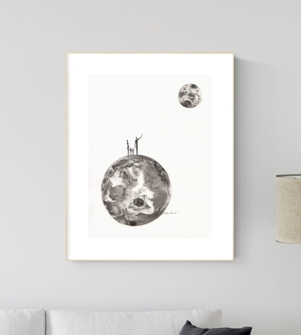 grafika 30/40 ręcznie malowana, abstrakcja
