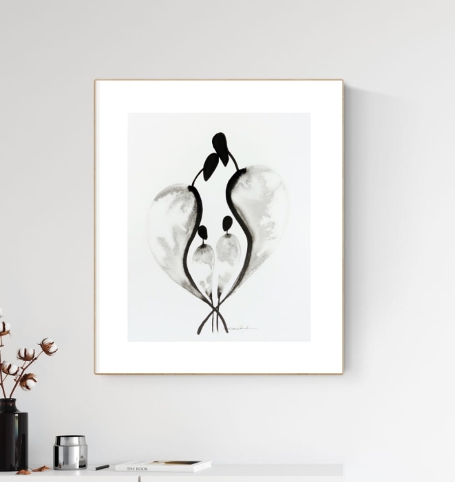 grafika 40 x 50 cm ręcznie malowana, nowoczesne obraz do salonu