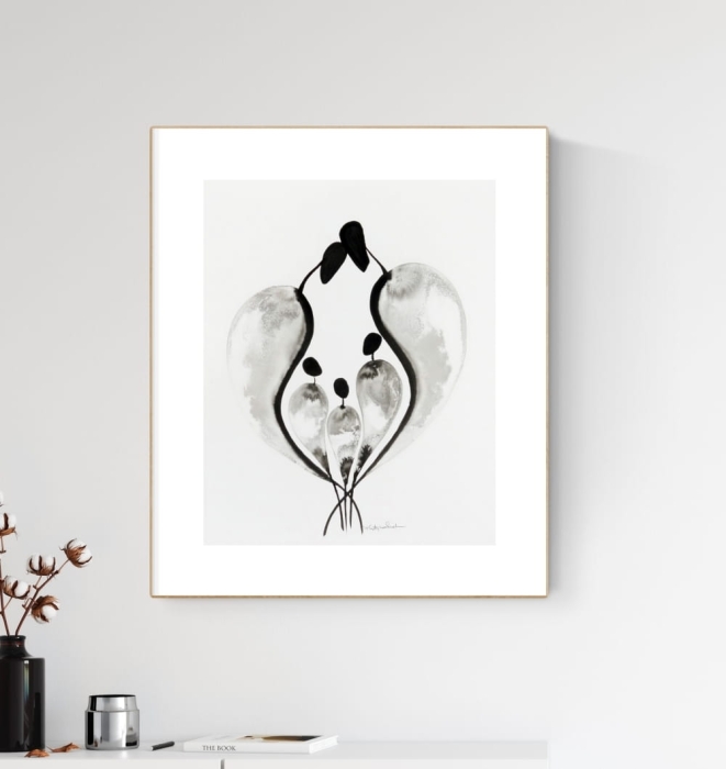 grafika 40 x 50 cm ręcznie malowana, nowoczesne obraz do salonu
