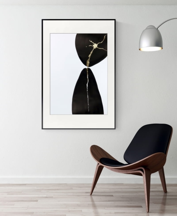 abstrakcja 50x70,  obraz ze złotem Point of Balance