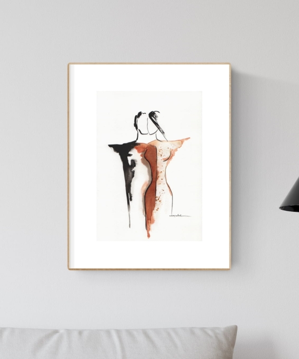 grafika 21/30 ręcznie malowana, abstrakcja