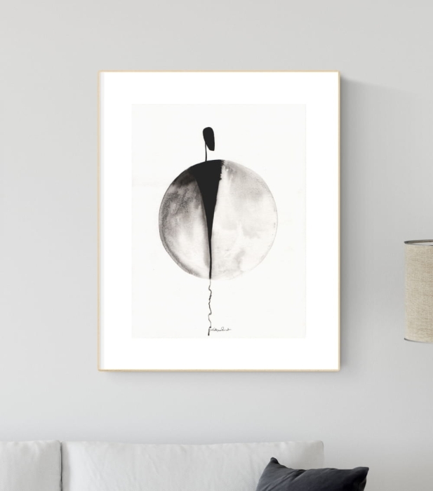 grafika 30/40 ręcznie malowana, abstrakcja