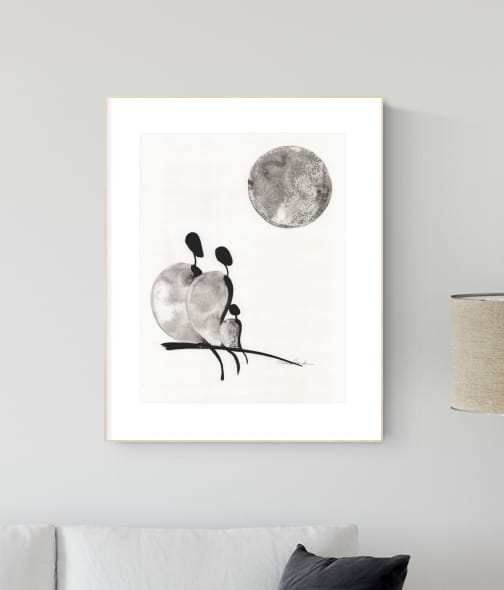 grafika 30/40 ręcznie malowana, abstrakcja