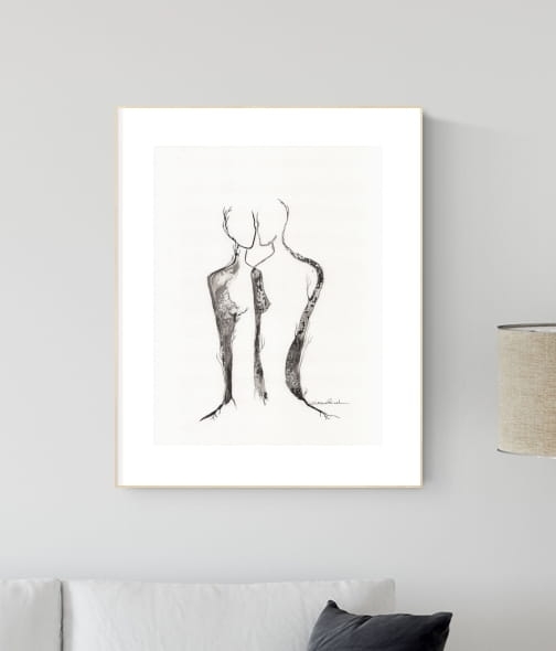 grafika 30/40 ręcznie malowana, abstrakcja