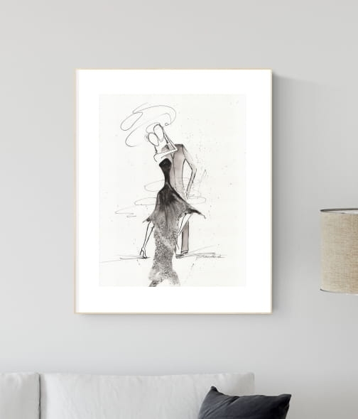 grafika 30/40 ręcznie malowana, abstrakcja