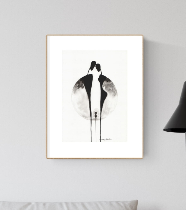 grafika 21/30 ręcznie malowana, abstrakcja