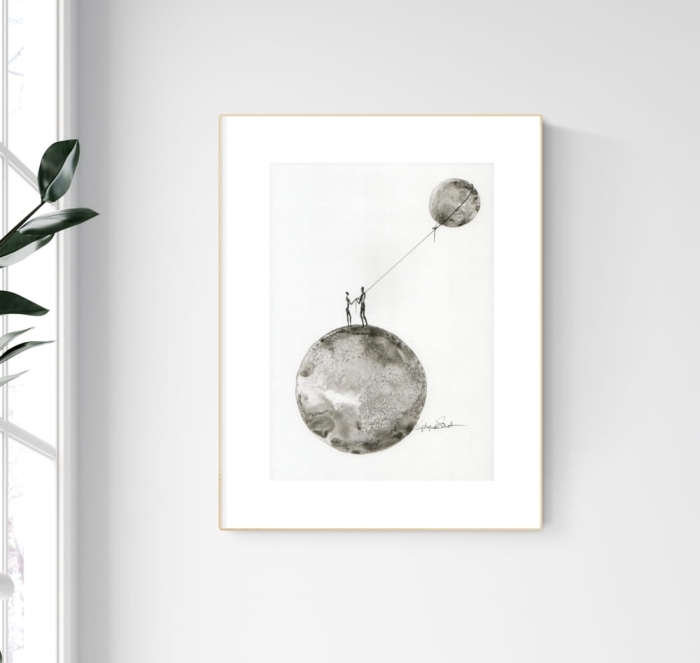 grafika A4 wykonana ręcznie, abstrakcja