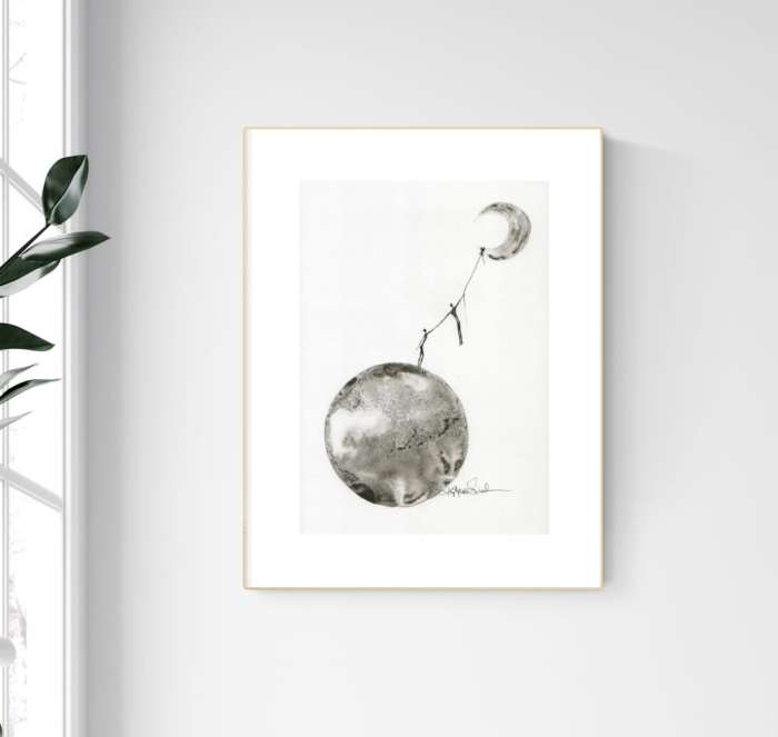 grafika A4 wykonana ręcznie, abstrakcja