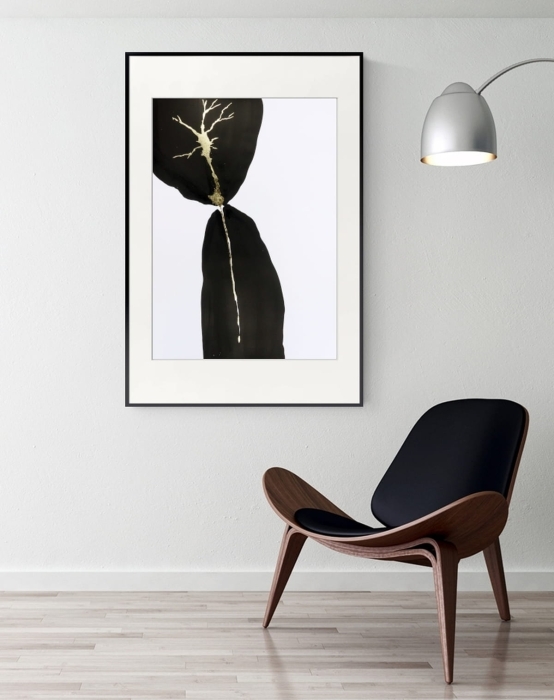 abstrakcja 50x70,  obraz ze złotem,  Point of Balance