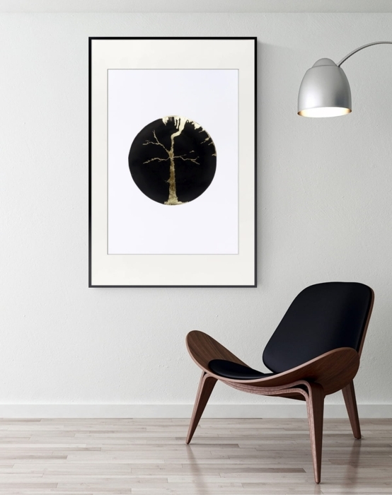 abstrakcja 50x70,  obraz ze złotem,  Point of Balance