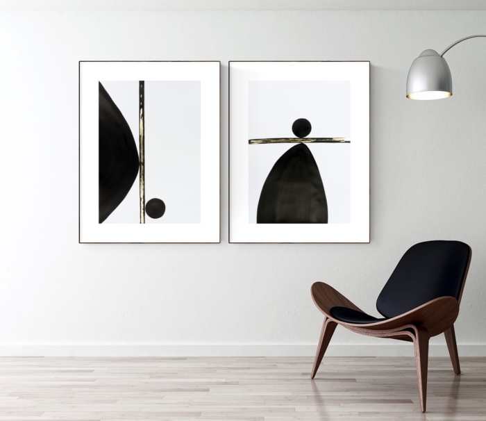 zestaw  50x70, abstrakcja ze złotem