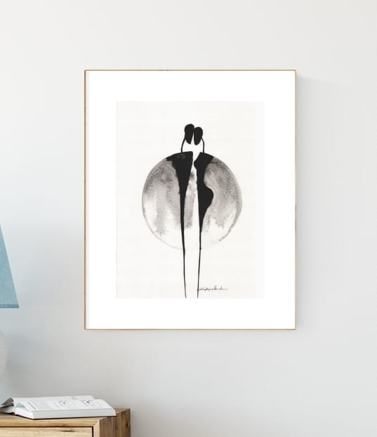grafika 30/40 ręcznie malowana, abstrakcja