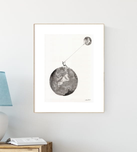 grafika 30/40 ręcznie malowana, abstrakcja