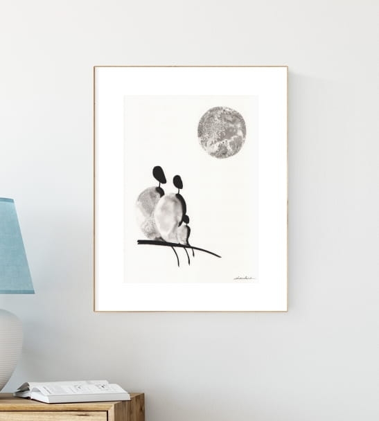 grafika 30/40 ręcznie malowana, abstrakcja