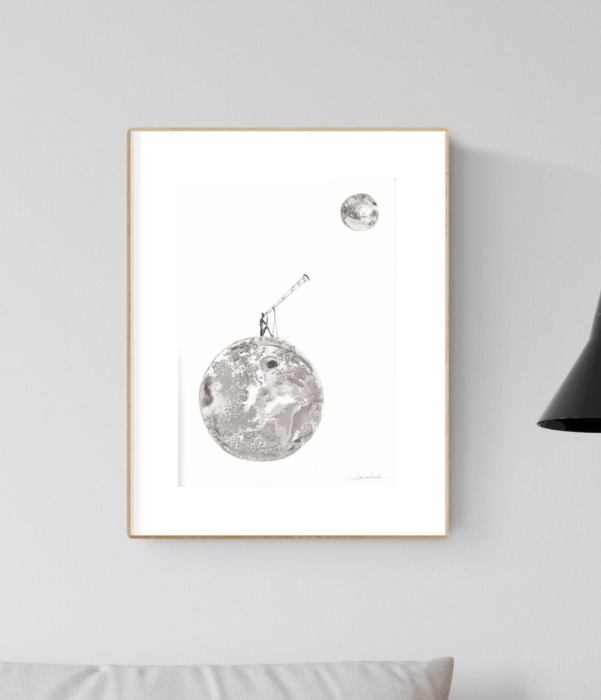grafika 21/30 ręcznie malowana, abstrakcja