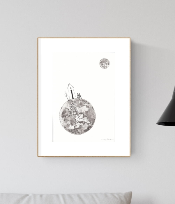 grafika 21/30 ręcznie malowana, abstrakcja