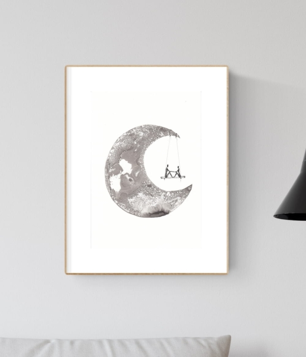 grafika 21/30 ręcznie malowana, abstrakcja