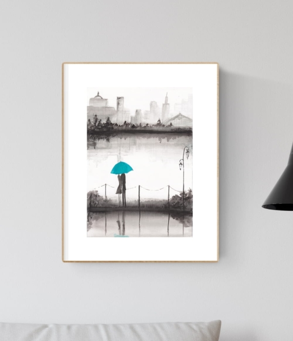 grafika 21/30 ręcznie malowana, abstrakcja