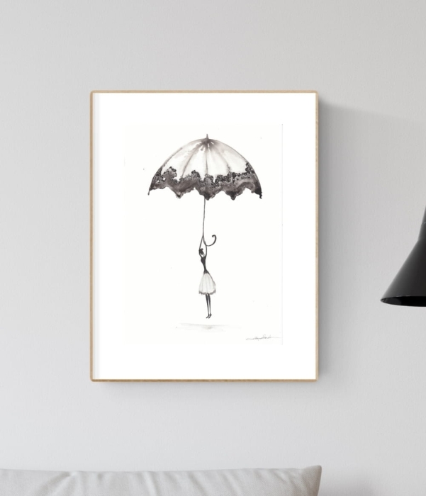 grafika 21/30 ręcznie malowana, abstrakcja