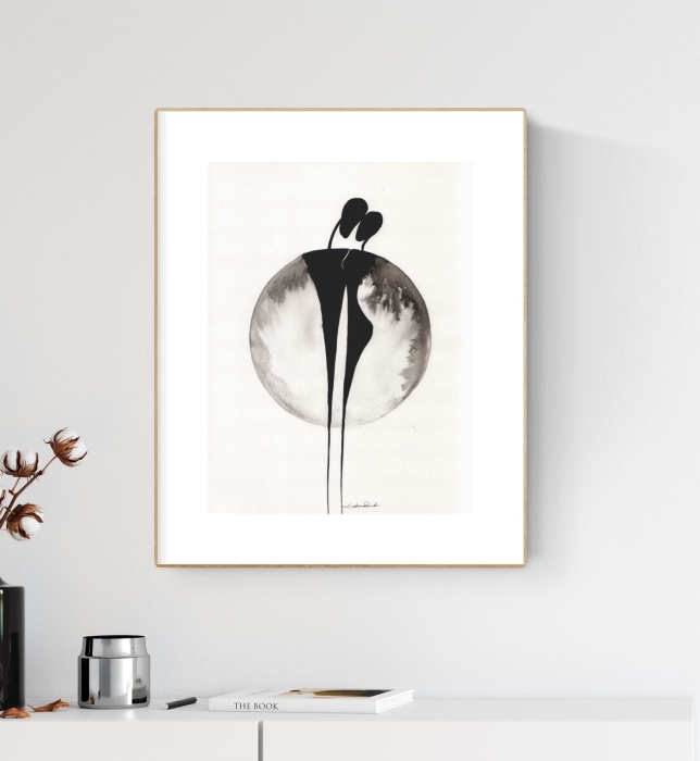 grafika 30/40 ręcznie malowana, abstrakcja