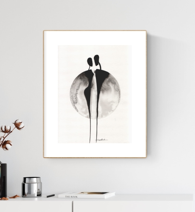 grafika 30/40 ręcznie malowana, abstrakcja