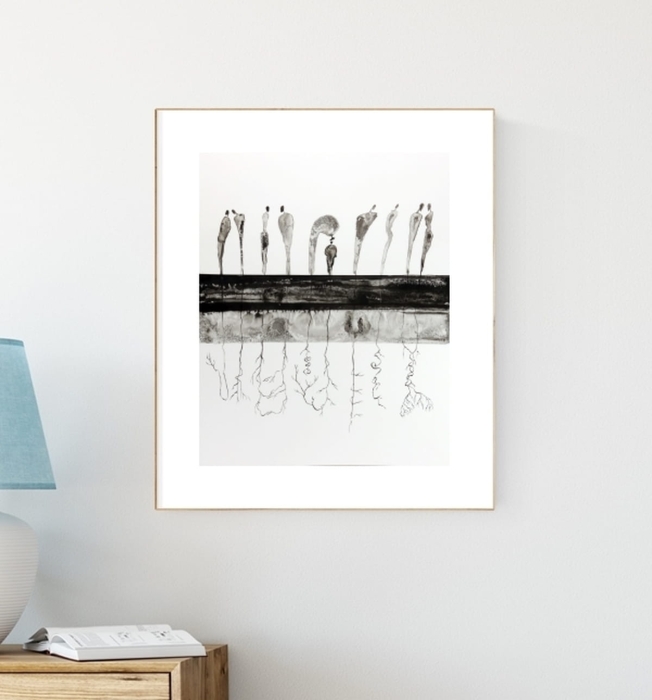 grafika 40 x 50 cm ręcznie malowana, nowoczesne obraz do salonu