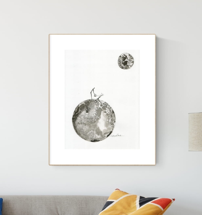 grafika 30 x 40 cm wykonana ręcznie, abstrakcja